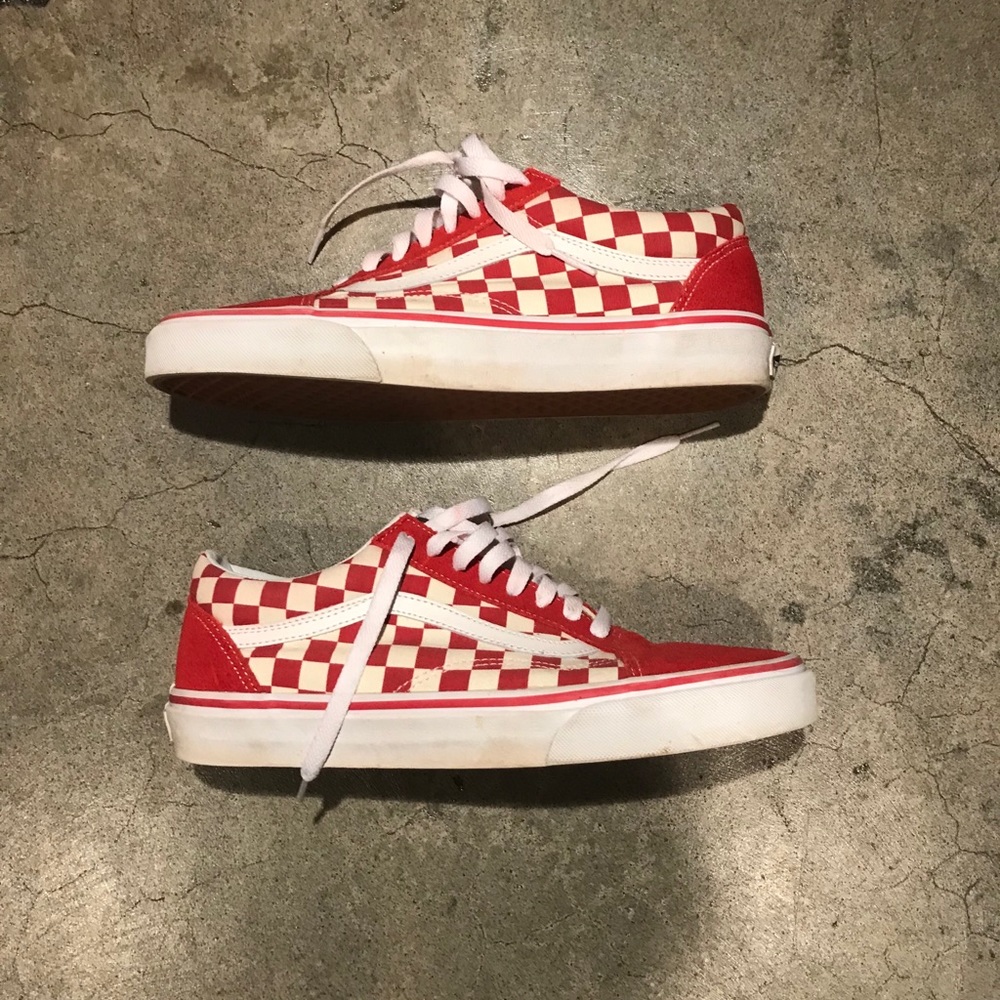 Vans Old Skool Checkerboard Red/White